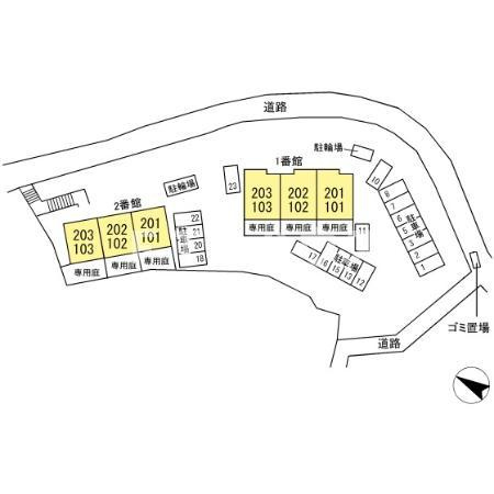 ビューテラス 2番館の区画図
