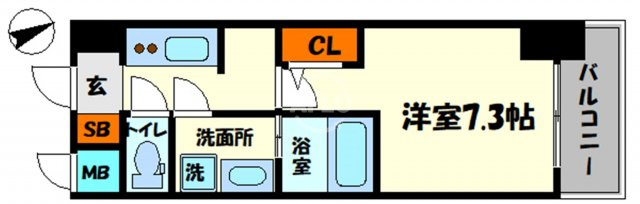 La Douceur西天満（ラドゥセール西天満）の間取り|S-RESIDENCE西天満Grand Jour　開放感のある間取り