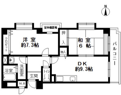 神戸市東灘区住吉本町１丁目の賃貸マンションの間取り