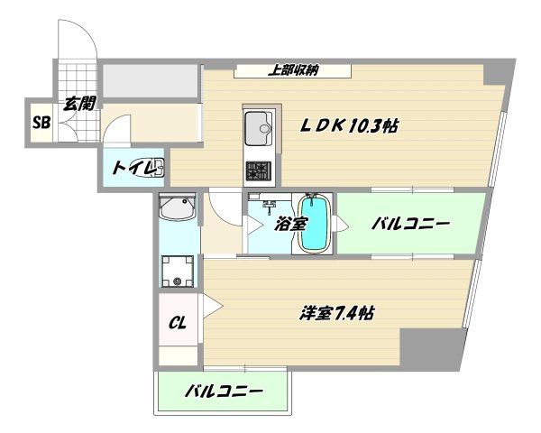 大阪市淀川区宮原１丁目の賃貸マンションの間取り