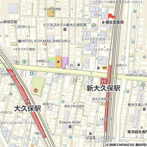 Pair新大久保の地図