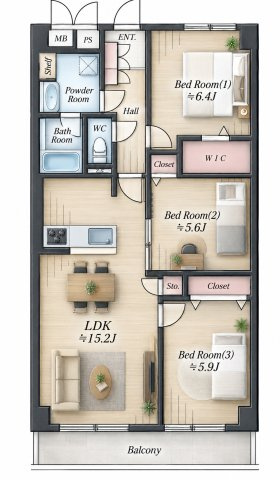 【間取り】 | 恒陽大和マンション