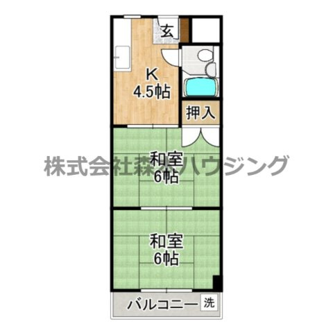 【間取り】 | 　森岡ハイツ
