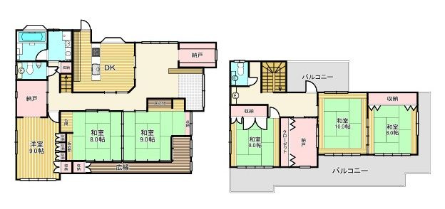上長磯町中古住宅の間取り|■6DK＋2Sの大型間取り
