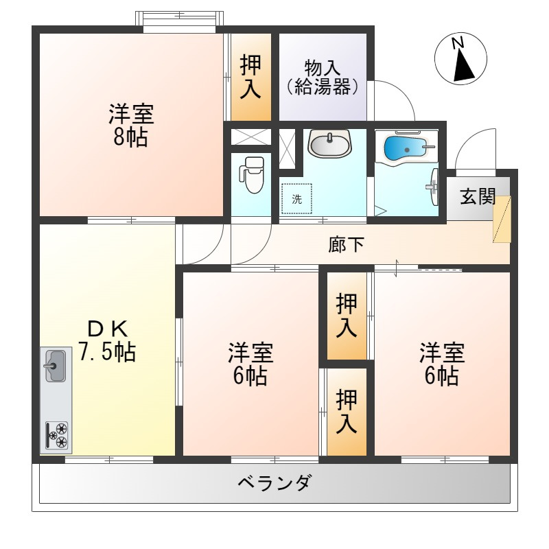 ガーデンコート篭田の間取り