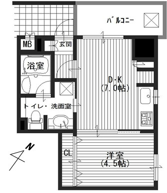 神戸市中央区二宮町２丁目の賃貸マンションの間取り