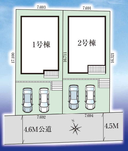 北中城村喜舎場（全2棟）2号棟の区画図|区画図♪