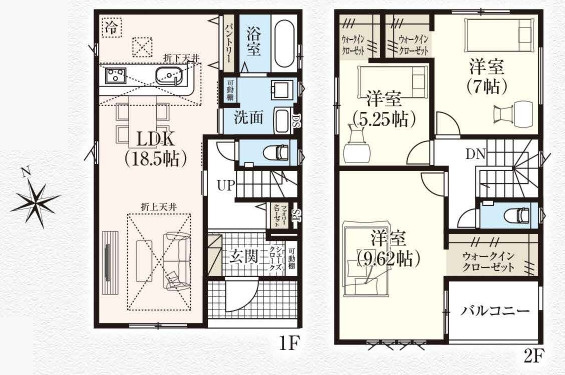 北中城村喜舎場（全2棟）2号棟の間取り|2号棟　4580万円