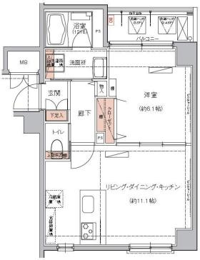 ハーモニーレジデンス東京イーストコア#003の間取り