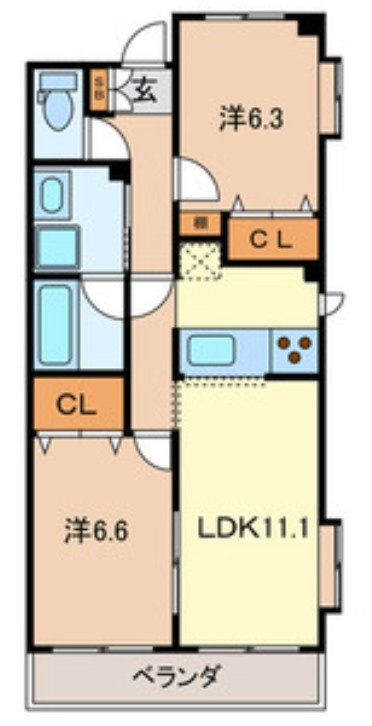 プロミネンスⅤの間取り|間取りです。