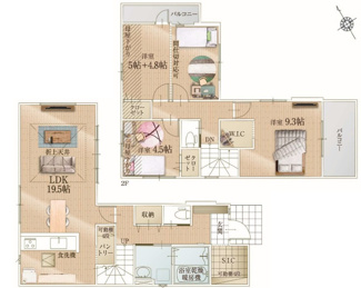 【間取り】 | 名古屋市緑区鳴海町山ノ神95-24【仲介手数料無料】新築一戸建て　1号棟