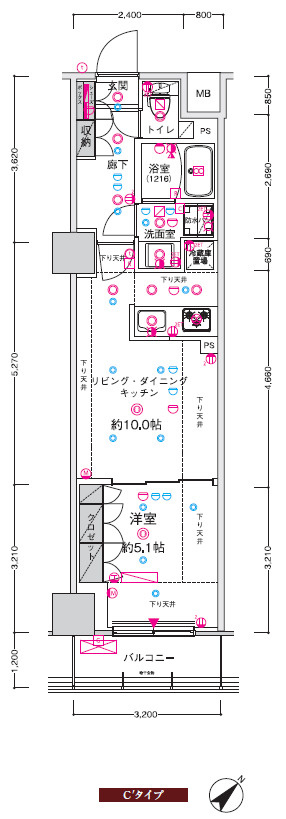 CREST TAPP 新横浜Ⅱの間取り