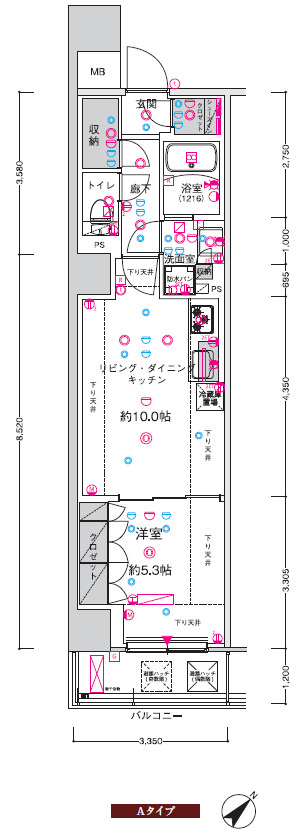 CREST TAPP 新横浜Ⅱの間取り