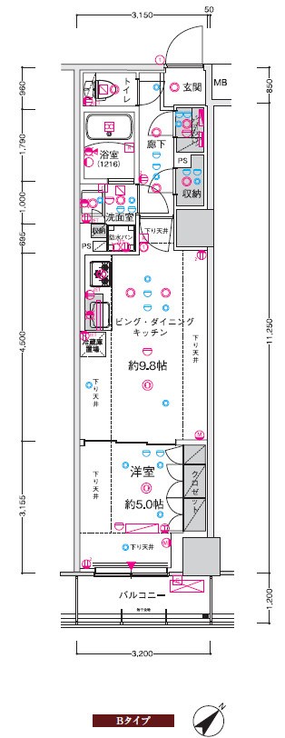 CREST TAPP 新横浜Ⅱの間取り