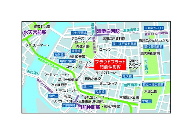 プラウドフラット門前仲町Ⅳの地図
