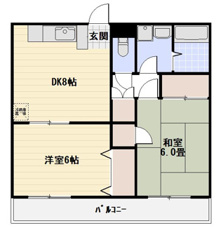 【間取り】 | ヴァイオレットパートⅡ | 反転タイプ