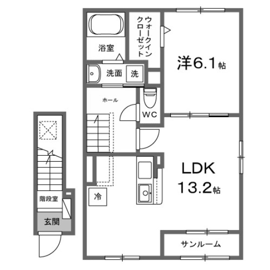 【間取り】 | ヒカルサ熊谷肥塚Ⅱ
