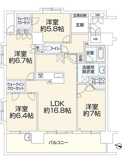 【間取り】 | エンブルヒルズ駿河台 中古マンション | 効率的かつ暮らしのことをしっかり考えた間取りです
