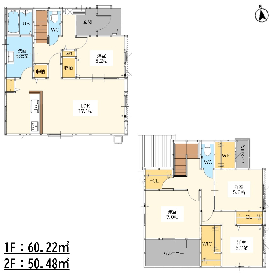 佐賀市北川副町大字光法1期2区画 1号棟の間取り
