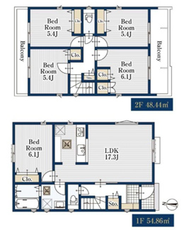 【間取り】 | 名古屋市緑区尾崎山2丁目302【仲介手数料無料】新築一戸建て