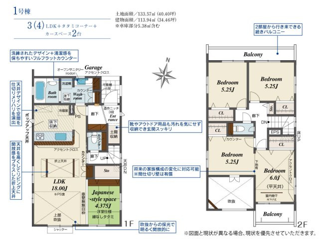 ブルーミングガーデン宇都宮市平松本町1号棟の間取り