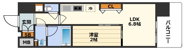 コンフォリア・リヴ南森町Qの間取り