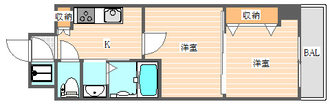 No.102 CLUB ORIENT(No.102 クラブオリエント)の間取り|使いやすい間取りです。