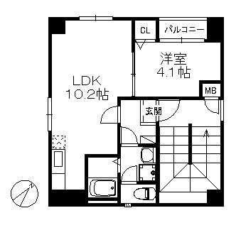 アリエス天神南の間取り