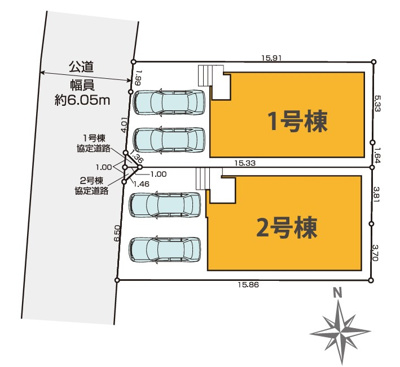 【区画図】 | 静岡市葵区新伝馬1丁目 3期 新築一戸建て 2号棟 | 2号棟の区画図です