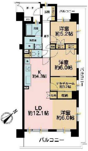 コスモ平井ロイヤルフォルムの間取り