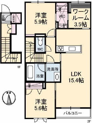 シャーメゾンアリビオの間取り