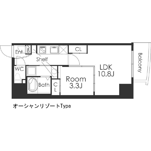 マリンズ心斎橋Ⅲの間取り