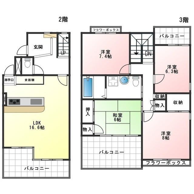 岐阜市市橋１丁目の一戸建ての間取り