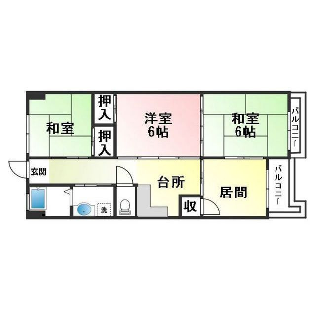 金華橋ハイツの間取り