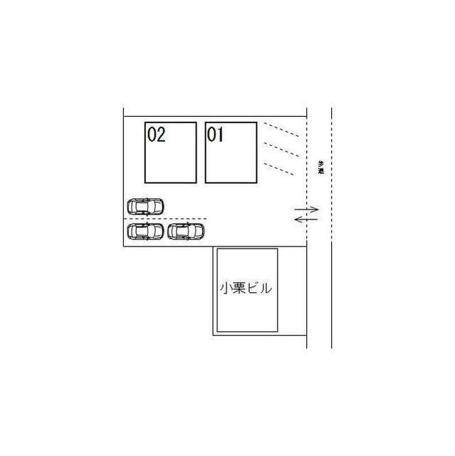 西川手小栗Ａ棟・Ｂ棟の駐車場|配車図
