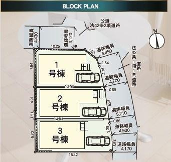 枚方市 渚元町　第５　新築 一戸建て ２号棟の区画図