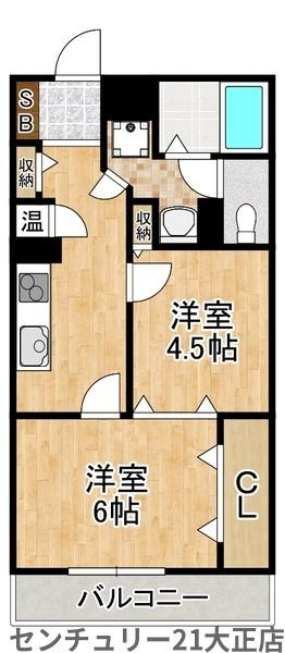 シャトー弁天参番館の間取り
