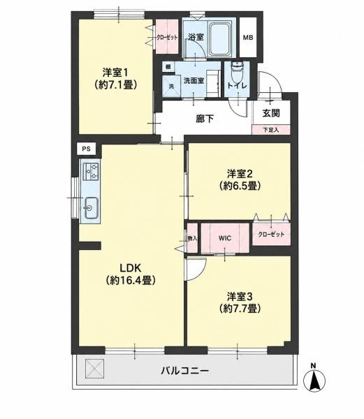 瀬谷ハイツCの間取り