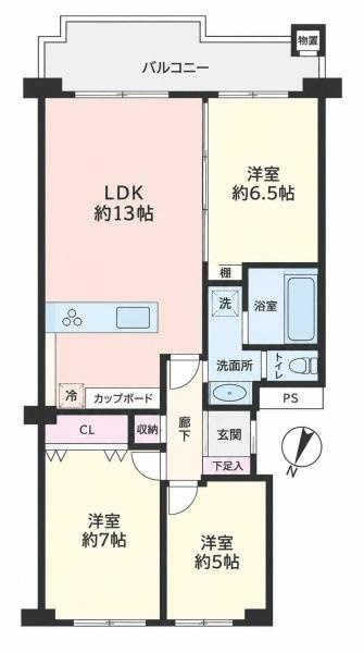 東急ドエルつきみ野ビレジＡ棟の間取り