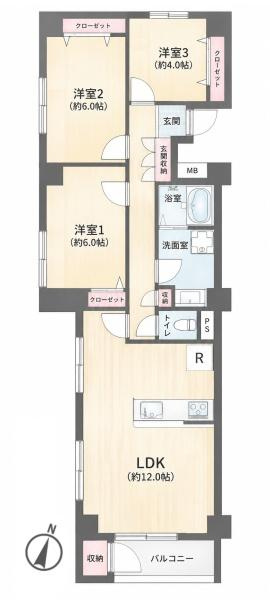 カマクラ大船コーポの間取り