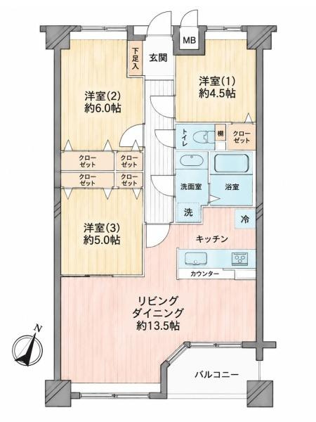 サーパス大和の間取り