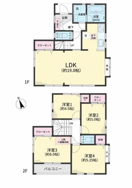 藤沢市本藤沢３丁目の中古一戸建の間取り