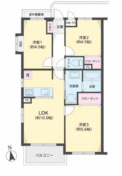 サングレイス下永谷壱番館の間取り