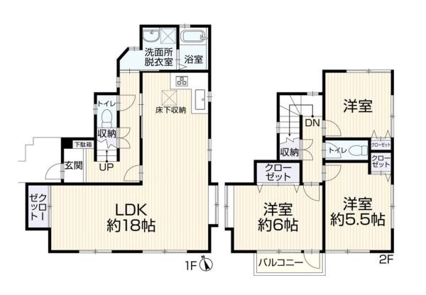 横浜市戸塚区影取町の中古一戸建の間取り