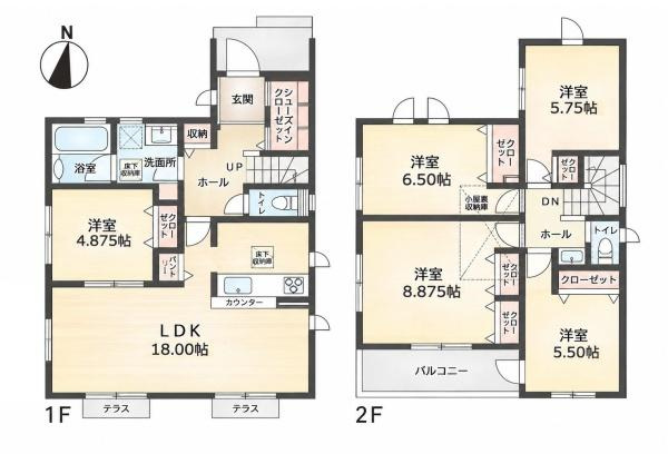 横浜市港南区芹が谷１丁目の新築一戸建の間取り