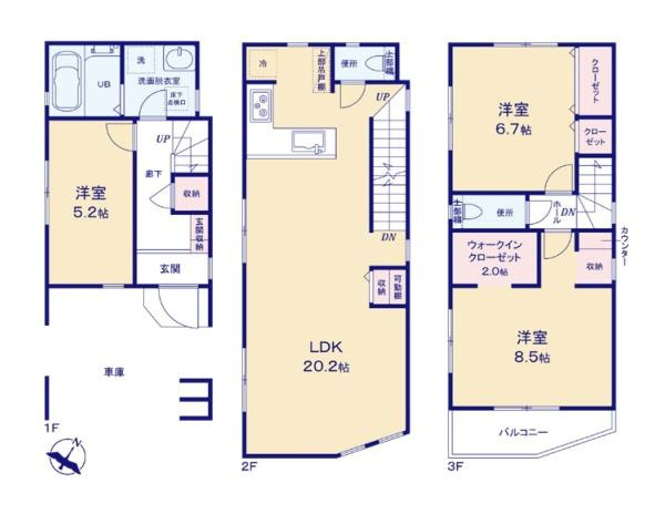 横須賀市追浜南町２丁目の新築一戸建の間取り