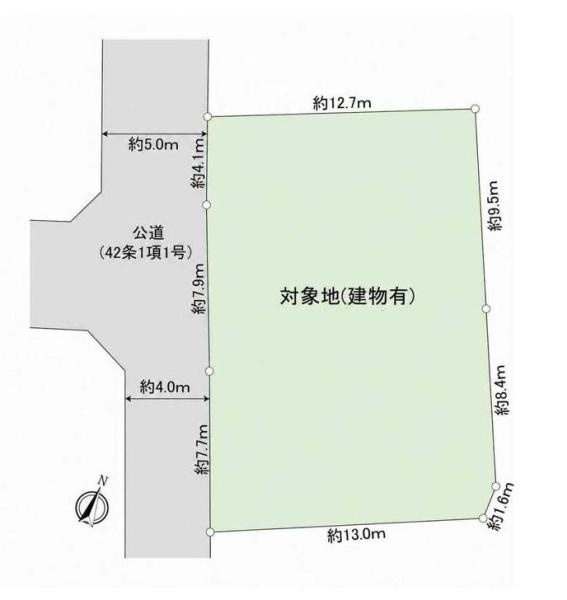 鎌倉市津西１丁目の売地の土地図