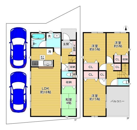 【間取り】 | 門真市江端町　新築戸建