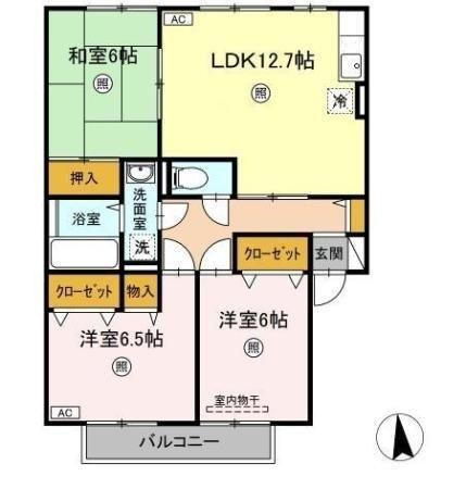 【間取り】 | ひまわり　B棟