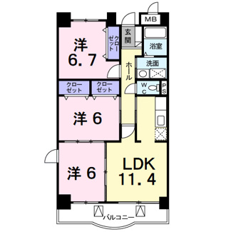 【間取り】 | エクセレント甲府
